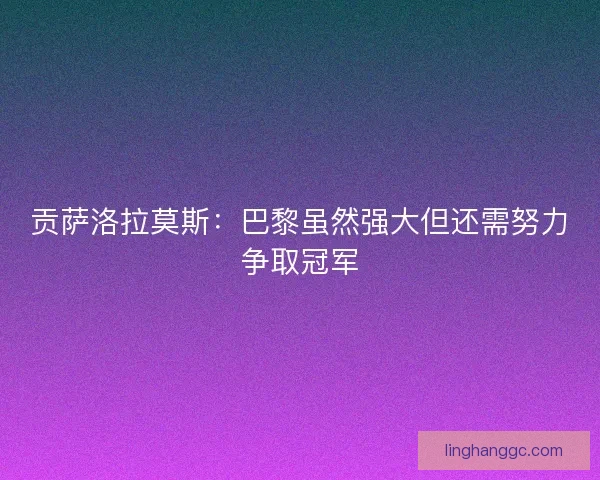 贡萨洛拉莫斯：巴黎虽然强大但还需努力争取冠军